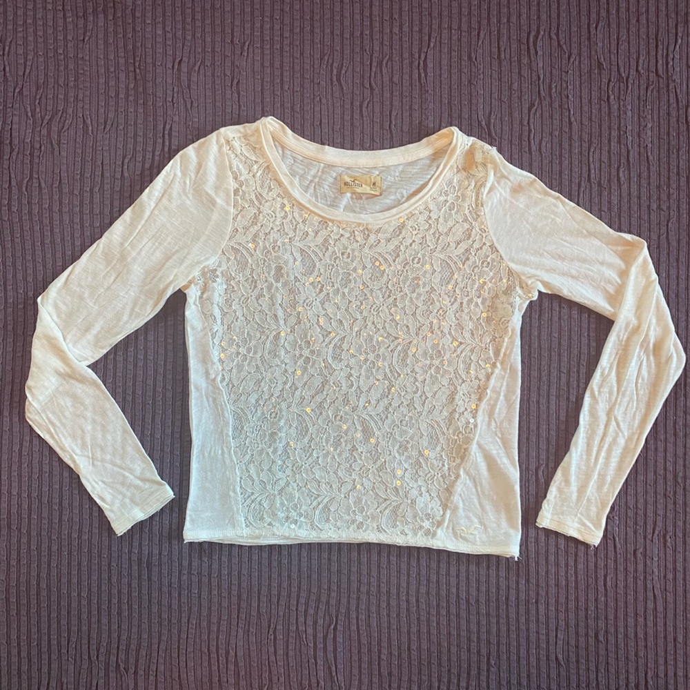 Hollister White Tee Shirt size M
